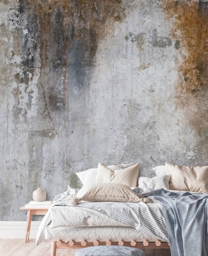 Graue und braune, personalisierbare Betontapete namens Aged Concrete für Küchen Graue und braune, personalisierbare Betontapete namens Aged Concrete für Küchen