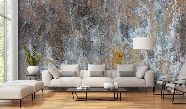 gray concrete effect wallpaper mural called Textures of Color for bedrooms and kitchens at Wallsauce