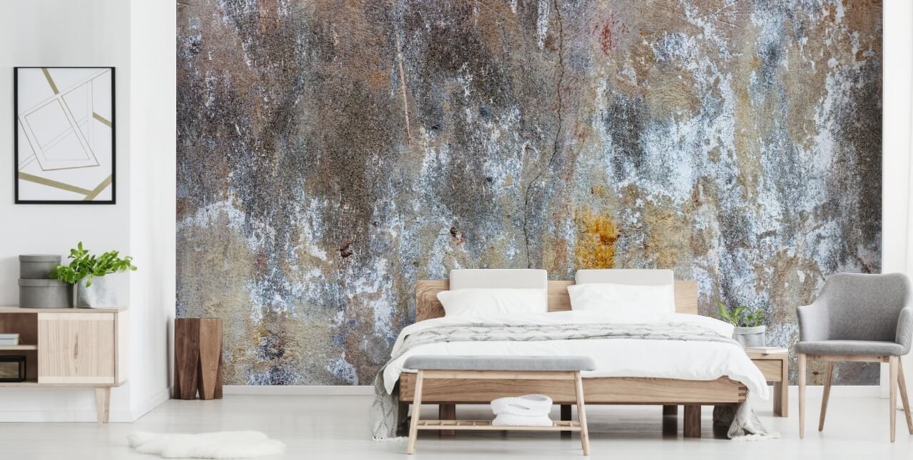 gray concrete effect wallpaper mural called Textures of Color for bedrooms and kitchens at Wallsauce