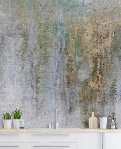 mural de papel pintado de hormigón gris y dorado llamado Concrete Patina en Wallsauce para oficinas y dormitorios mural de papel pintado de hormigón gris y dorado llamado Concrete Patina en Wallsauce para oficinas y dormitorios