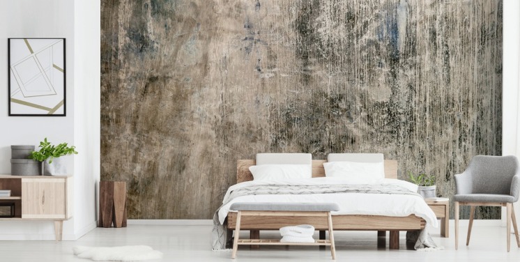 Tapeten-Wandbild mit natürlichem Betoneffekt namens Vintage Look von Wallsauce für Schlafzimmer und Küche