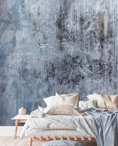 blue concrete effect wallpaper mural for kitchens and living rooms by Wallsauce blue concrete effect wallpaper mural for kitchens and living rooms by Wallsauce