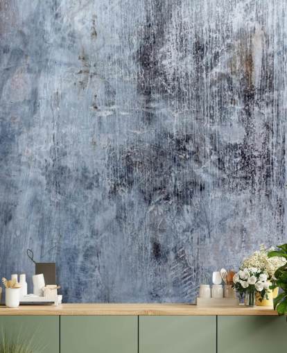 blå betongeffekt tapetmaleri for kjøkken og stuer av Wallsauce blå betongeffekt tapetmaleri for kjøkken og stuer av Wallsauce