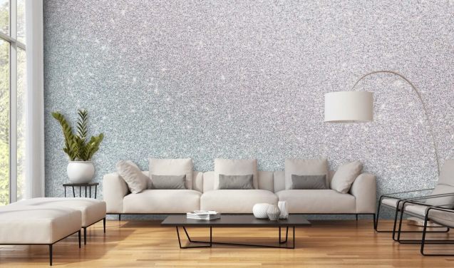 Sølv Sparkle vægmaleri