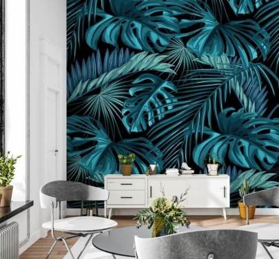 Papel de parede de folhas tropicais