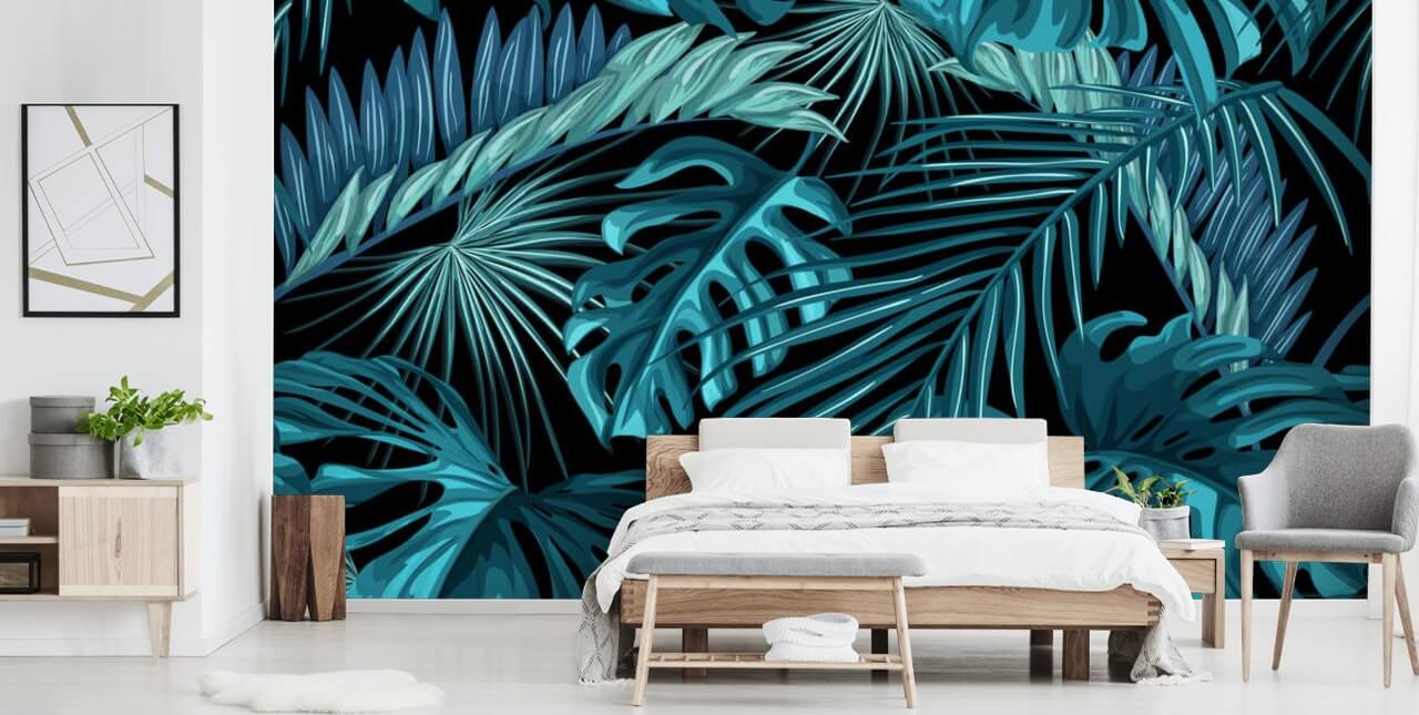 Tropiske Blade Tapet Mural
