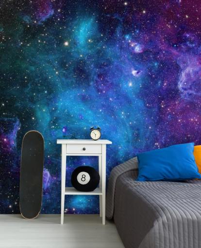 paars en blauw aanpasbaar nevelbehang genaamd Galaxy voor slaapkamers paars en blauw aanpasbaar nevelbehang genaamd Galaxy voor slaapkamers