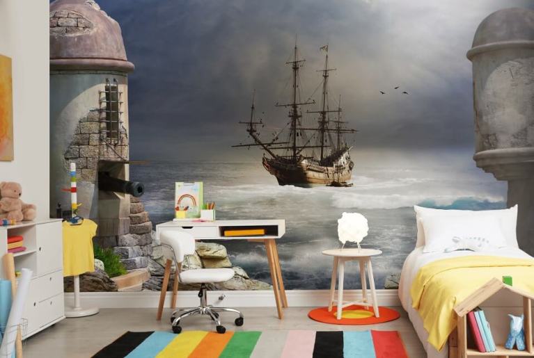 Papier peint chambre enfant  Bateau Pirate – LePapierPeint