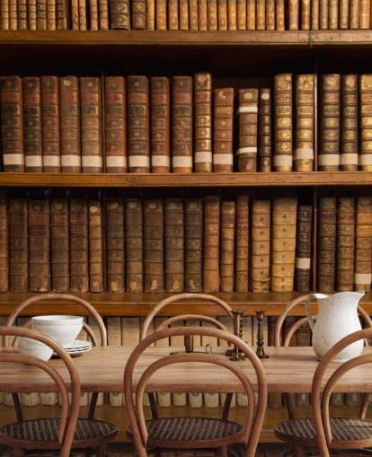 Brown Antique Books on Bookshelf Wallpaper Mural Brown Antique Books on Bookshelf Wallpaper Mural