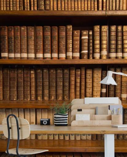 Brown Antique Books on Bookshelf Wallpaper Mural Brown Antique Books on Bookshelf Wallpaper Mural