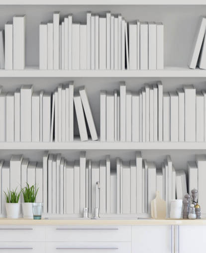 Papel pintado Estanterías blancas Papel pintado Estanterías blancas