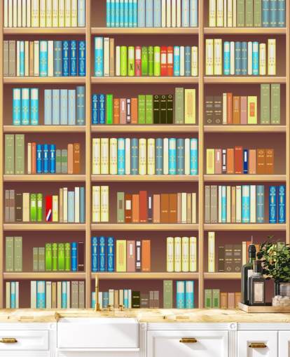 Cartoon Book Shelf Wallpaper Cartoon Book Shelf Wallpaper