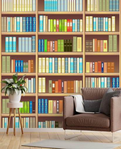 Cartoon Book Shelf Wallpaper Cartoon Book Shelf Wallpaper