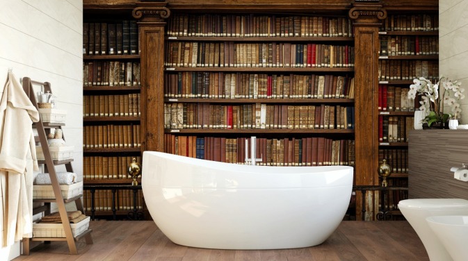 Library Books Bookshelf Wallpaper
