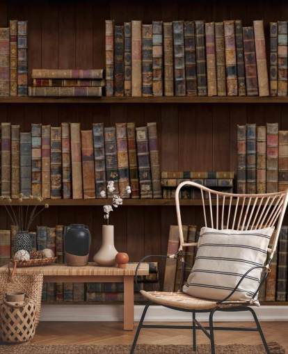 Antikke bøger på Hylder Tapet Mural Antikke bøger på Hylder Tapet Mural