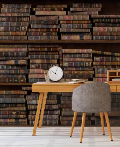 Dusty Books on Shelves Wall Mural Dusty Books on Shelves Wall Mural