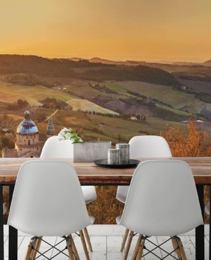 Edifício medieval em Montepulciano, Igreja de San Biagio, mural da Itália Edifício medieval em Montepulciano, Igreja de San Biagio, mural da Itália