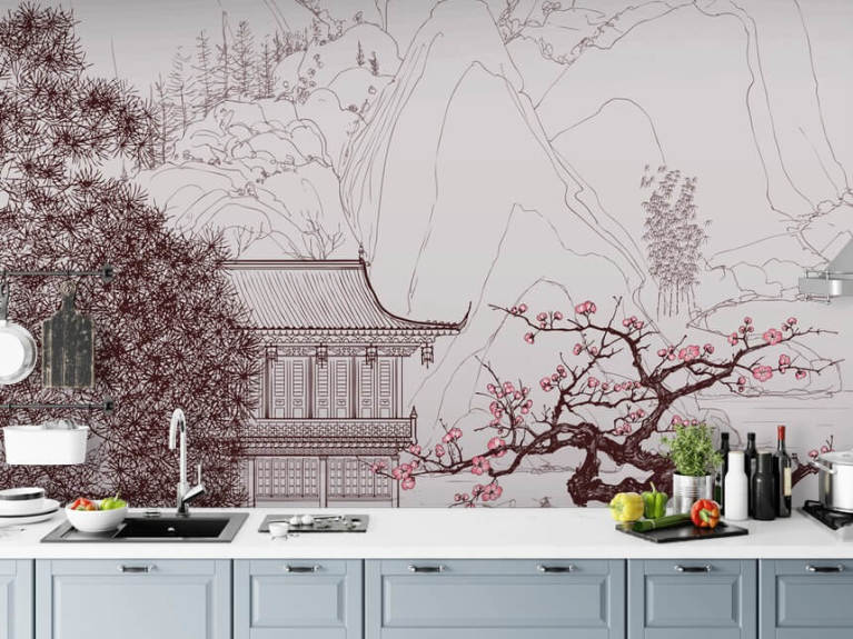 Chinoiserie Wallpaper Chinese Chinoiserie Mural Garden - Etsy UK