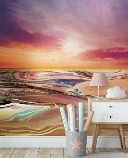 Sonnenuntergangsfarben in Marmortapete Sonnenuntergangsfarben in Marmortapete