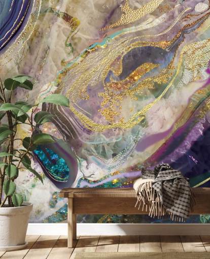 papier peint mural en marbre doré et violet appelé Gold Dust Purple pour les chambres et les salons papier peint mural en marbre doré et violet appelé Gold Dust Purple pour les chambres et les salons