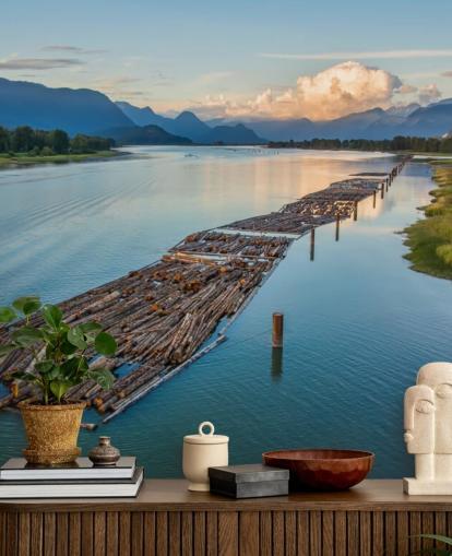 Logs on the River River Wallpaper Logs on the River River Wallpaper