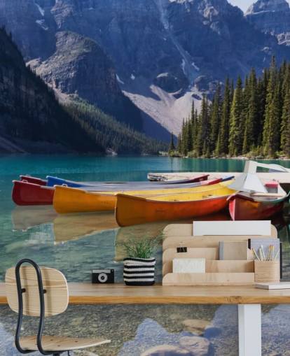 Morainejärven kanootit Moraine Lake Canoes Wallpaper Morainejärven kanootit Moraine Lake Canoes Wallpaper