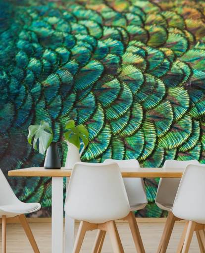 Emerald Feathers Wall Mural Emerald Feathers Wall Mural