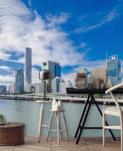 blå og hvid sky himmel over Brisbane tapet blå og hvid sky himmel over Brisbane tapet