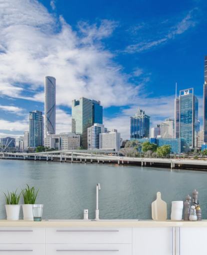 blå og hvit sky himmel over brisbane tapet blå og hvit sky himmel over brisbane tapet