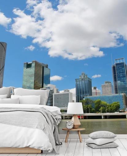 bâtiments de Brisbane contre fond d'écran de ciel bleu bâtiments de Brisbane contre fond d'écran de ciel bleu