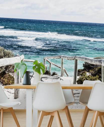 percorso verso la spiaggia di sabbia bianca e carta da parati acque cristalline percorso verso la spiaggia di sabbia bianca e carta da parati acque cristalline