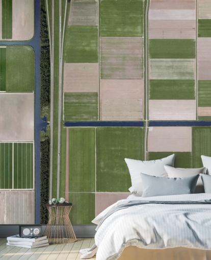 Bird's View of Green and Brown Farming Fields Wallpaper Bird's View of Green and Brown Farming Fields Wallpaper