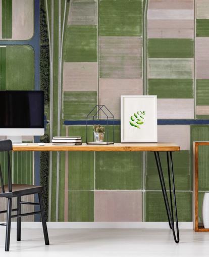 Bird's View of Green and Brown Farming Fields Wallpaper Bird's View of Green and Brown Farming Fields Wallpaper