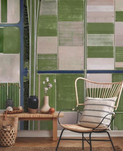 Bird's View of Green and Brown Farming Fields Wallpaper Bird's View of Green and Brown Farming Fields Wallpaper