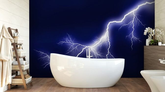 Blue Lightening Väggmålning