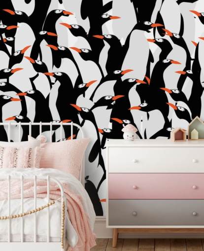 Cartoon Penguins Huddled Wallpaper Cartoon Penguins Huddled Wallpaper