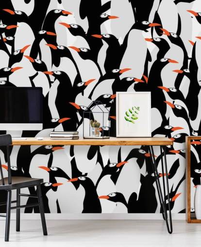 Papel de parede amontoado dos pinguins dos desenhos animados Papel de parede amontoado dos pinguins dos desenhos animados