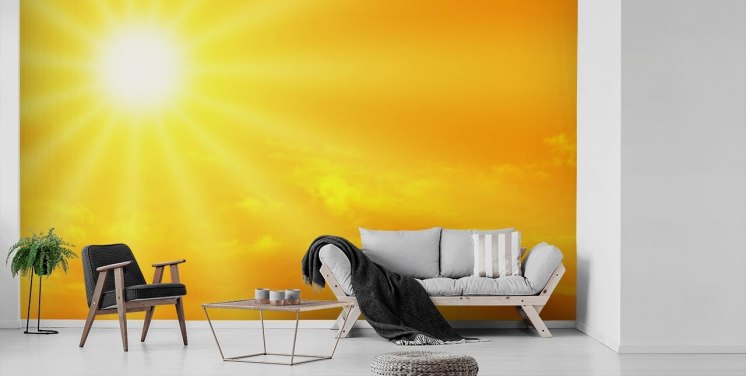 Sunbeam Bright Yellow Wallpaper