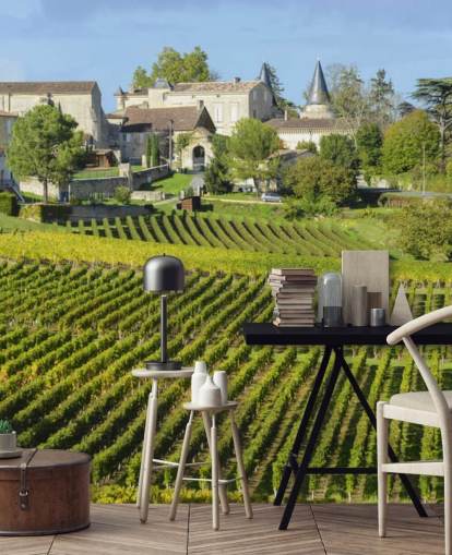 Fransk vingård vægmaleri Fransk vingård vægmaleri