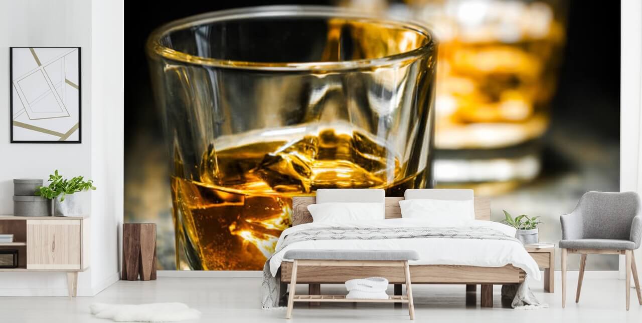 Muurschildering voor whisky en ijs