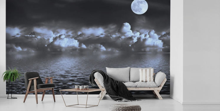 Moon View by the Sea Wallpaper