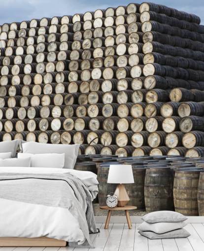 Stacked Casks of Whiskey Wall Mural Stacked Casks of Whiskey Wall Mural