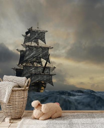 piratskepp på stormigt hav tapeter piratskepp på stormigt hav tapeter