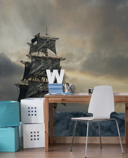 pirate ship on stormy sea wallpaper pirate ship on stormy sea wallpaper