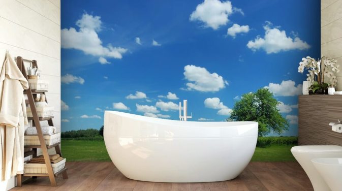 Fondo de pantalla de cielo azul y nubes blancas