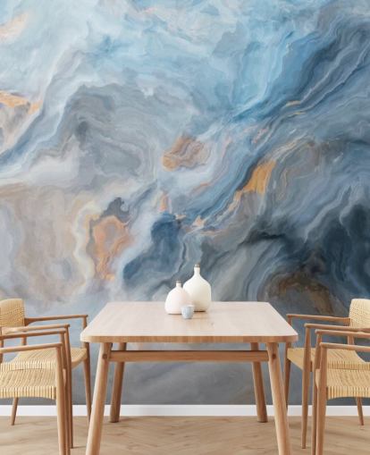 mural de papel de parede de mármore azul chamado Ocean Blue Marble para cozinhas, salas de jantar e banheiros mural de papel de parede de mármore azul chamado Ocean Blue Marble para cozinhas, salas de jantar e banheiros