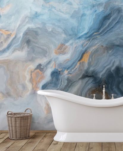 blå marmor tapetväggmålning kallad Ocean Blue Marble för kök, matsalar och badrum blå marmor tapetväggmålning kallad Ocean Blue Marble för kök, matsalar och badrum