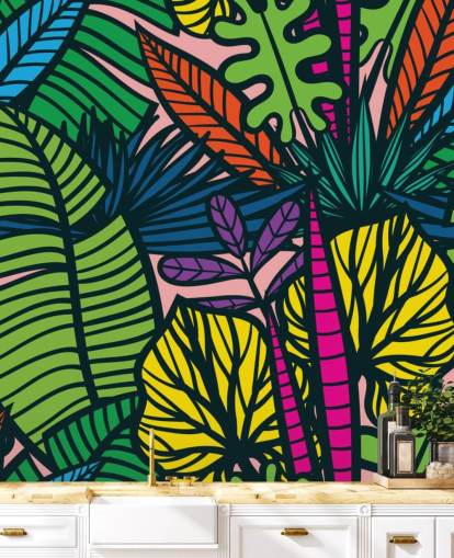 färgglada blad tapet färgglada blad tapet