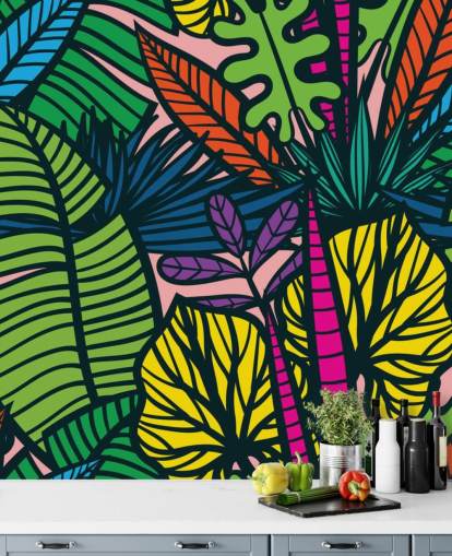 papel pintado de hojas de colores brillantes papel pintado de hojas de colores brillantes