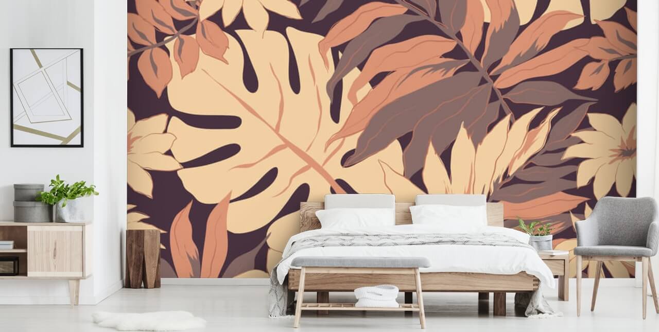 Exotic Pink Leaves Wallpaper